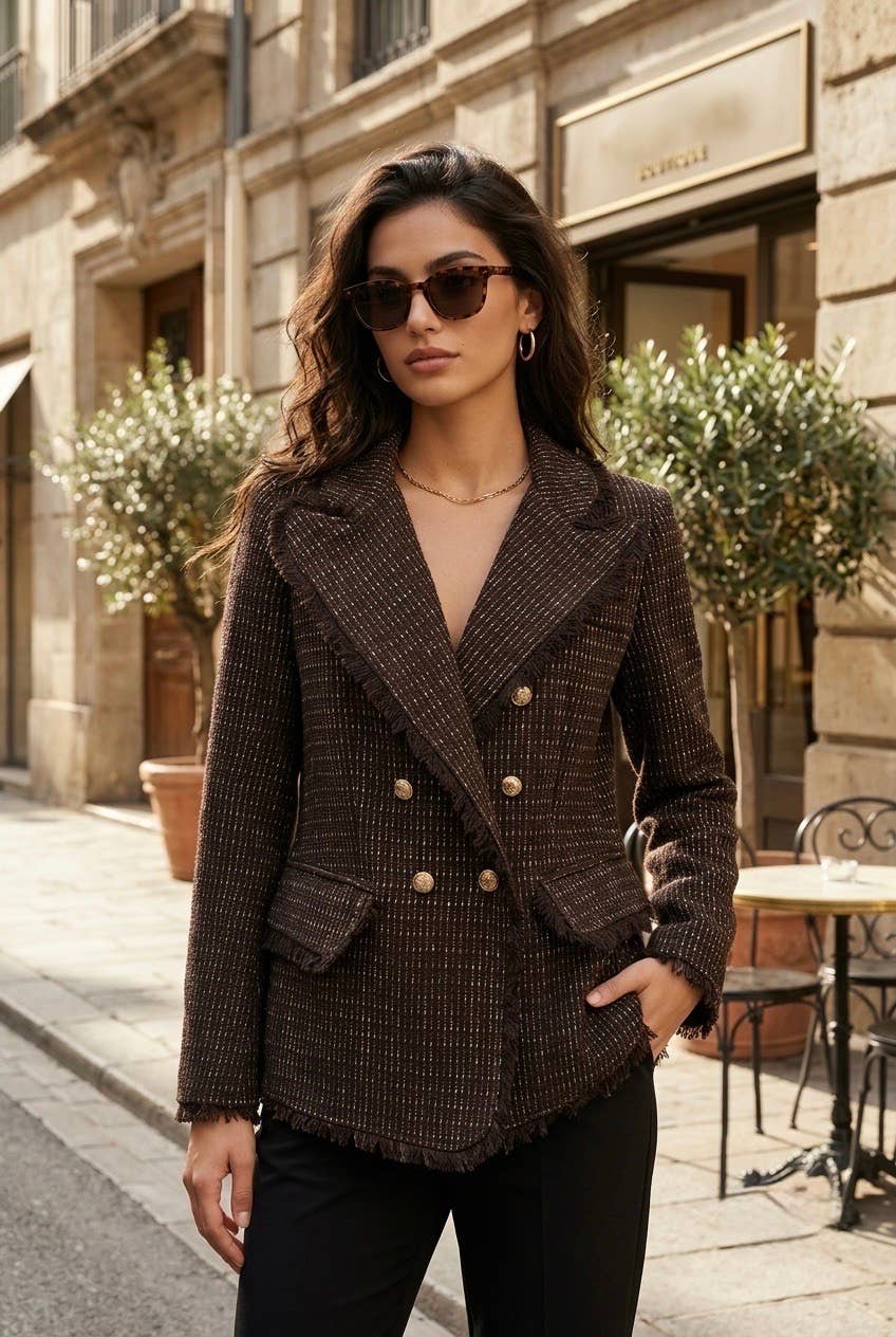 Brun tweed blazer: