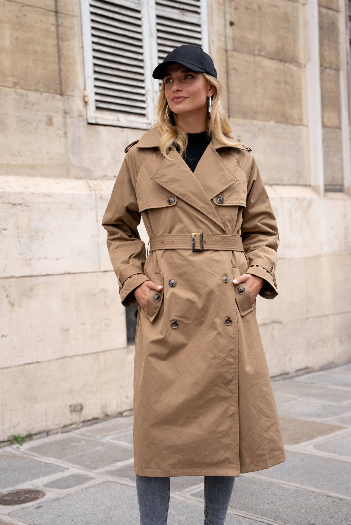Trenchcoat camel farget