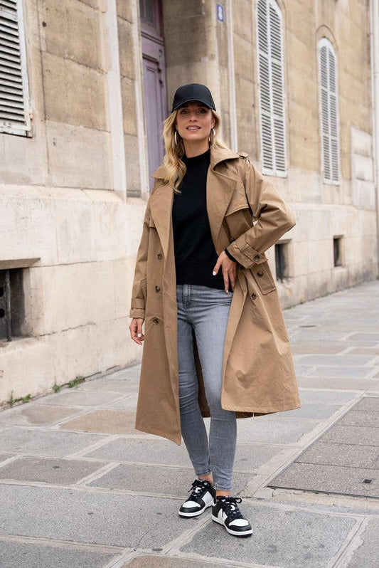 Trenchcoat camel farget