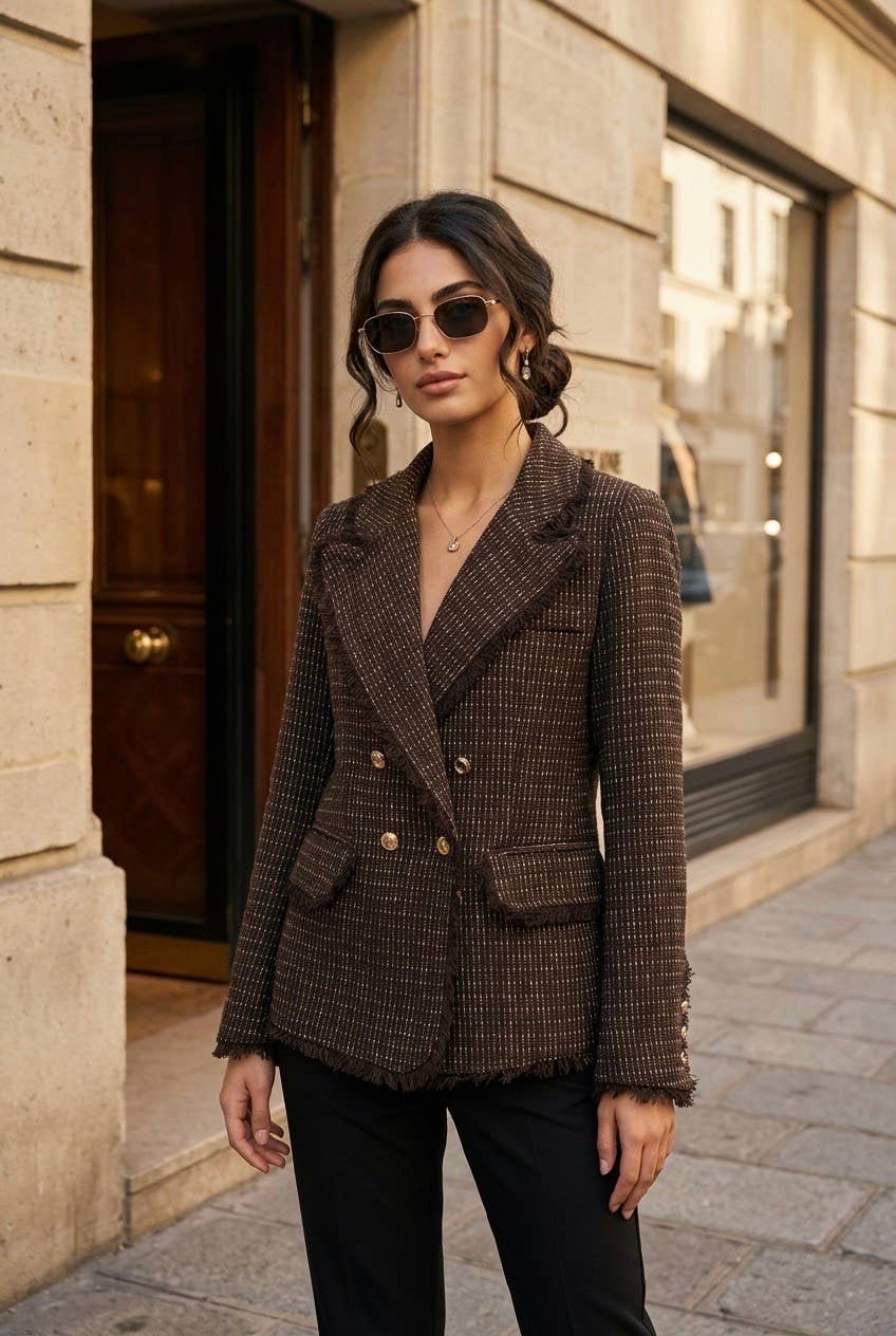 Brun tweed blazer: