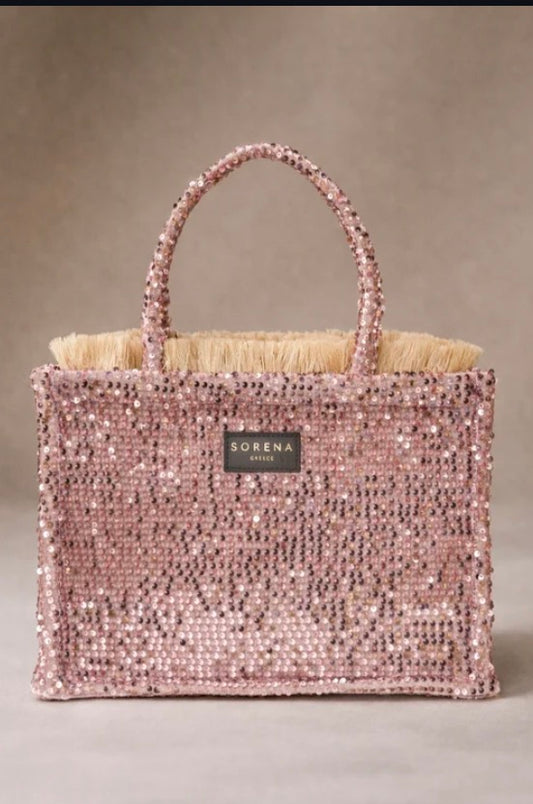 Rosa Sorena glam veske med paljetter
