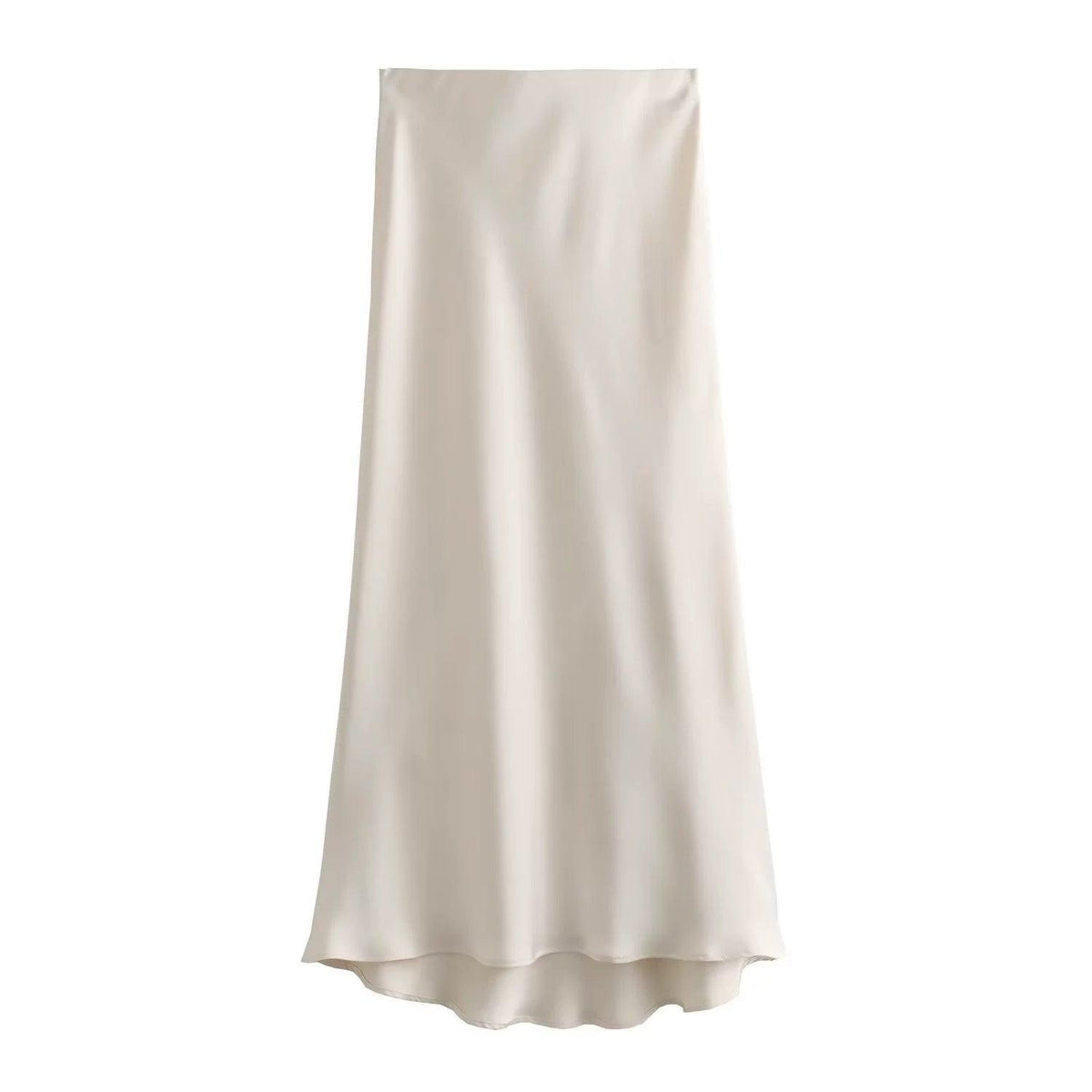 Satengskjørt beige str L