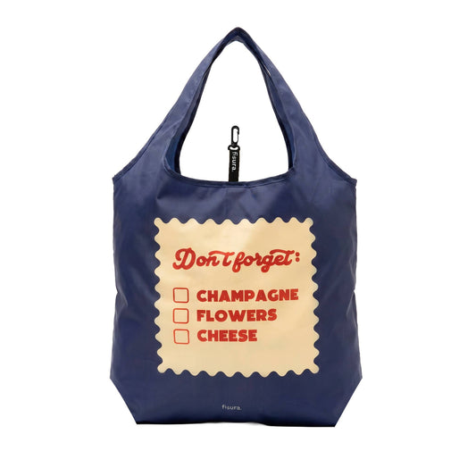 Handlenett "dont forget champagne, flowers, chees