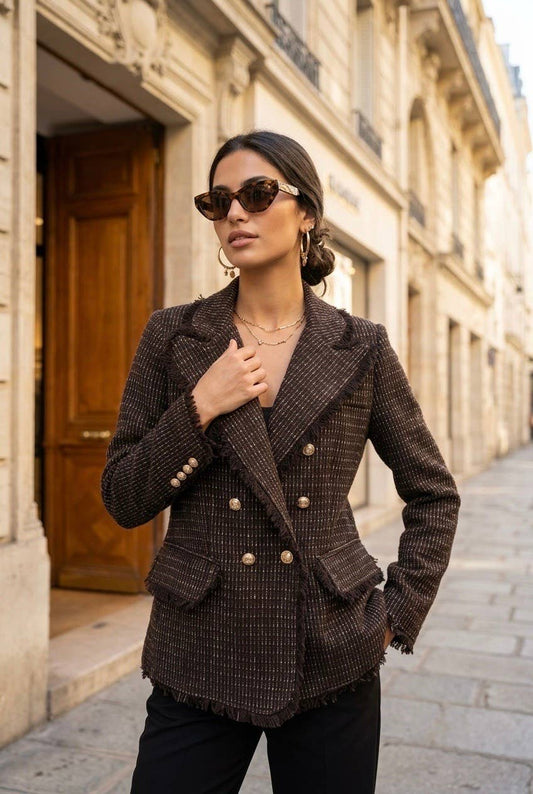 Brun tweed blazer: